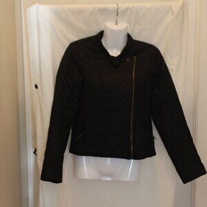 Peace Love Quilted Black packable Jacket Size S